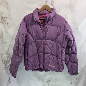 Marmot Down Jacket Women Medium Purple Pink Puffer Coat 650 Fill Power F…